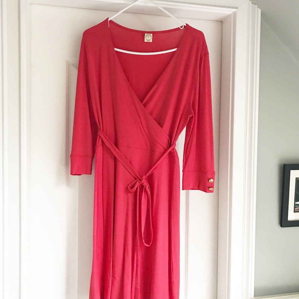 Mott50 coral wrap dress M